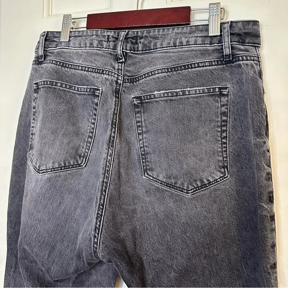 LOFT The Curvy Straight Crop High Rise Jeans Raw Hem Ripped Black 28 - Picture 6 of 8